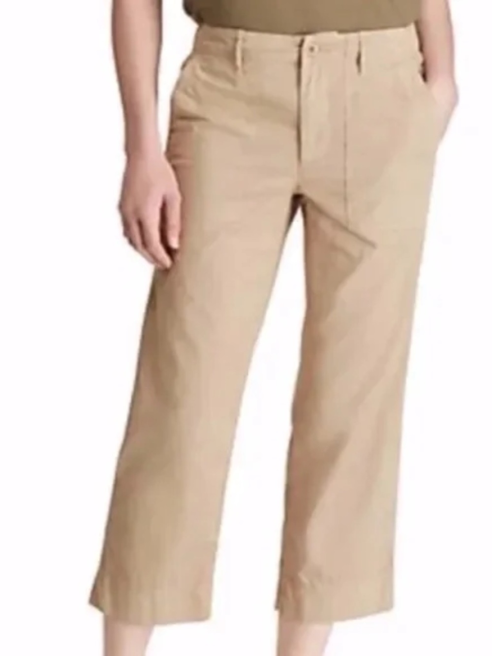 NEW Lauren Ralph Lauren Women's Tan Straight Ankle Pants
